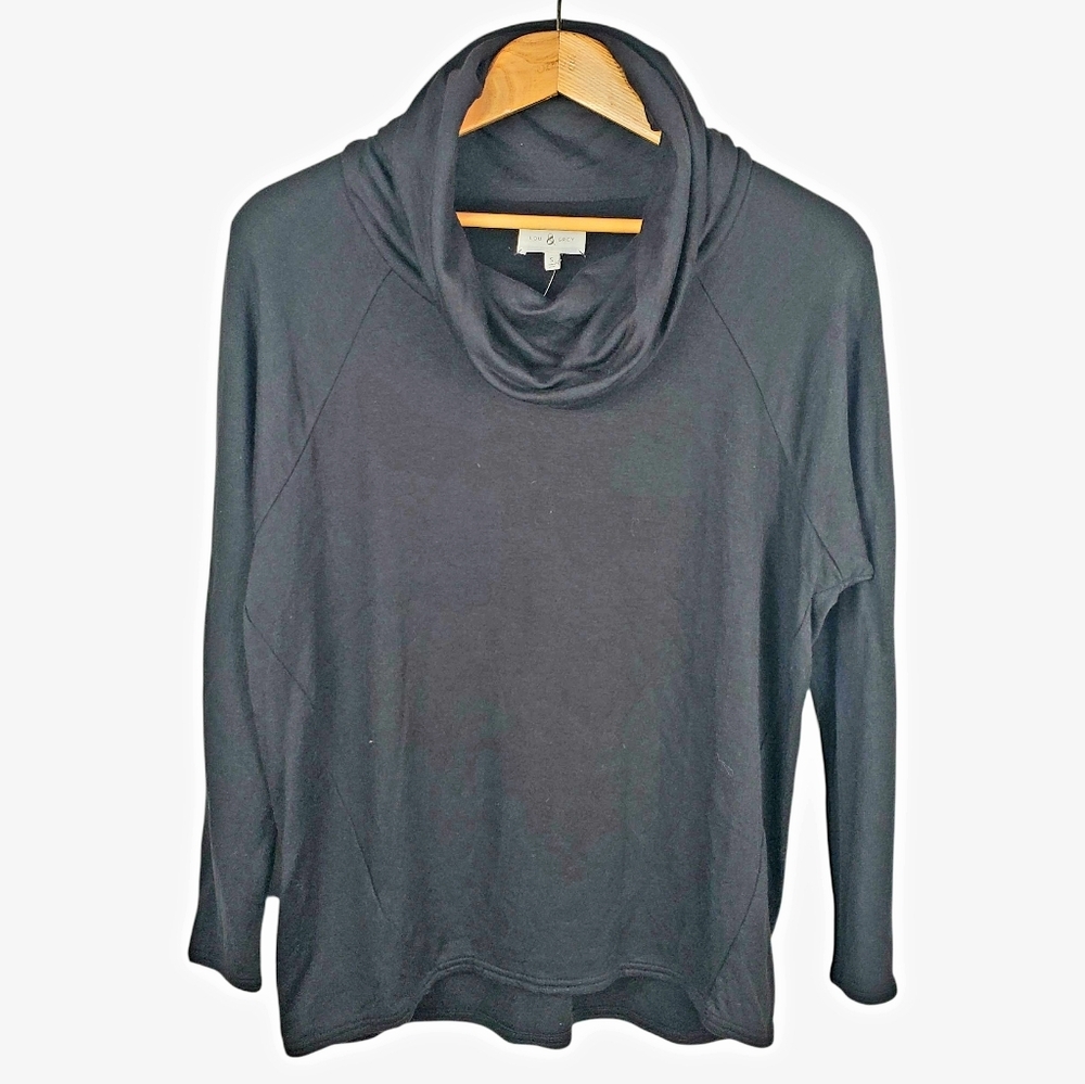 Nwt Womens Black Cowl Neck Turtleneck Lou  Grey Med 0215